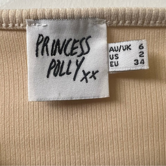 Princess Polly Light Beige/Cream crop top size 2 - Picture 7 of 7
